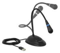 DELOCK μικρόφωνο με βάση και mute button 65871, USB, 1.7m, μαύρο 2