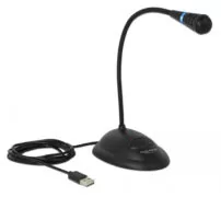 DELOCK μικρόφωνο με βάση και mute button 65871, USB, 1.7m, μαύρο 2 DELOCK μικρόφωνο με βάση και mute button 65871, USB, 1.7m, μαύρο 1