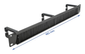 DELOCK cable management 66488, 19"/1U rack, 3x γάντζοι & βούρτσα, μαύρο 3