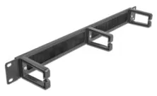 DELOCK cable management 66488, 19"/1U rack, 3x γάντζοι & βούρτσα, μαύρο