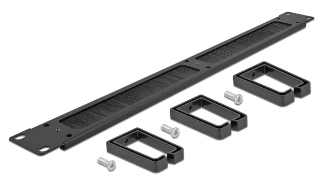 DELOCK cable management 66488, 19"/1U rack, 3x γάντζοι & βούρτσα, μαύρο 6 DELOCK cable management 66488, 19"/1U rack, 3x γάντζοι & βούρτσα, μαύρο - Image 4