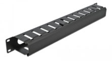 DELOCK cable management 66550 για rack 19"/1U, μεταλλικό, μαύρο