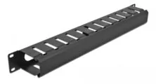 DELOCK cable management 66550 για rack 19"/1U, μεταλλικό, μαύρο