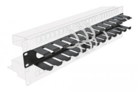 DELOCK cable management 66550 για rack 19"/1U, μεταλλικό, μαύρο 2