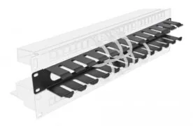 DELOCK cable management 66550 για rack 19"/1U, μεταλλικό, μαύρο 2