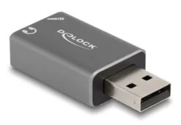 DELOCK εξωτερική κάρτα ήχου 66633, 2x 3.5mm, USB σύνδεση, γκρι 3