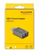 DELOCK εξωτερική κάρτα ήχου 66633, 2x 3.5mm, USB σύνδεση, γκρι 4