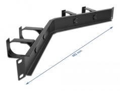 DELOCK cable management 66667, rack 19"/1U, 4x γάντζοι, γωνιακό, μαύρο 3