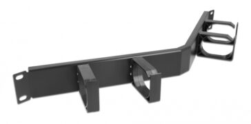 DELOCK cable management 66667, rack 19"/1U, 4x γάντζοι, γωνιακό, μαύρο 1