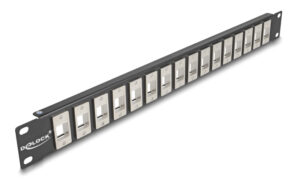 DELOCK Keystone patch panel 66758, 19"/1U, 16x ports, μαύρο 2 DELOCK Keystone patch panel 66758, 19"/1U, 16x ports, μαύρο 1