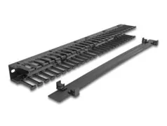 DELOCK cable management 67022 για rack 19"/1U, 3 ανοίγματα, μεταλλικό/πλαστικό, μαύρο 3