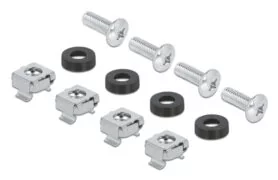 DELOCK cable management 67033, 19"/1U rack, 4x γάντζοι & βούρτσα, μαύρο 3