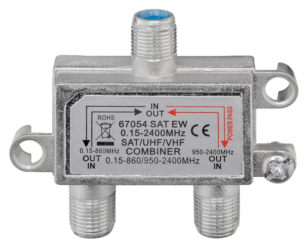 GOOBAY SAT-TV combiner 67054, 0.15 MHz - 2400MHz, 100dB 3 GOOBAY SAT-TV combiner 67054, 0.15 MHz - 2400MHz, 100dB