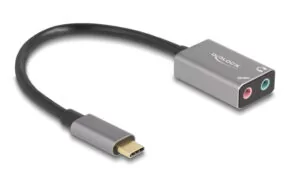 DELOCK εξωτερική κάρτα ήχου 67071, 2x 3.5mm, USB-C σύνδεση, γκρι 2 DELOCK εξωτερική κάρτα ήχου 67071, 2x 3.5mm, USB-C σύνδεση, γκρι 1