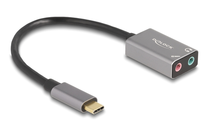 DELOCK εξωτερική κάρτα ήχου 67071, 2x 3.5mm, USB-C σύνδεση, γκρι 3 DELOCK εξωτερική κάρτα ήχου 67071, 2x 3.5mm, USB-C σύνδεση, γκρι