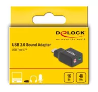 DELOCK εξωτερική κάρτα ήχου 67128, 2x 3.5mm, USB-C σύνδεση, μαύρη 4