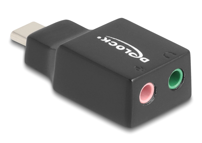 DELOCK εξωτερική κάρτα ήχου 67128, 2x 3.5mm, USB-C σύνδεση, μαύρη 3 DELOCK εξωτερική κάρτα ήχου 67128, 2x 3.5mm, USB-C σύνδεση, μαύρη
