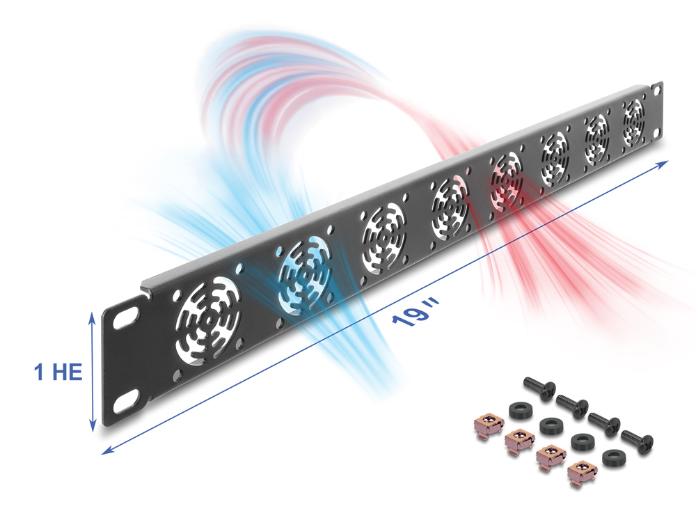 DELOCK κάλυμμα για 8x 40mm ανεμιστήρες 67414 για rack 19"/1U, μεταλλικό, μαύρο 4 DELOCK κάλυμμα για 8x 40mm ανεμιστήρες 67414 για rack 19"/1U, μεταλλικό, μαύρο - Image 2