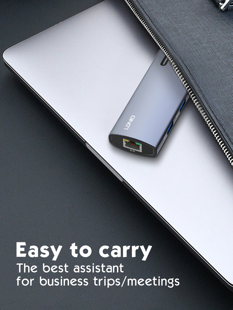 LDNIO docking station DS-16H, 6 θυρών, USB-C σύνδεση, 4K, 100W PD, γκρι 5 LDNIO docking station DS-16H, 6 θυρών, USB-C σύνδεση, 4K, 100W PD, γκρι - Image 3