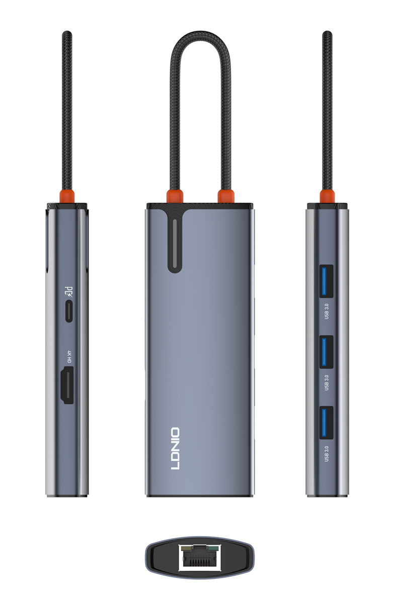 LDNIO docking station DS-16H, 6 θυρών, USB-C σύνδεση, 4K, 100W PD, γκρι 7 LDNIO docking station DS-16H, 6 θυρών, USB-C σύνδεση, 4K, 100W PD, γκρι - Image 5