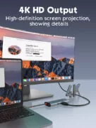 LDNIO docking station DS-16H, 6 θυρών, USB-C σύνδεση, 4K, 100W PD, γκρι 10