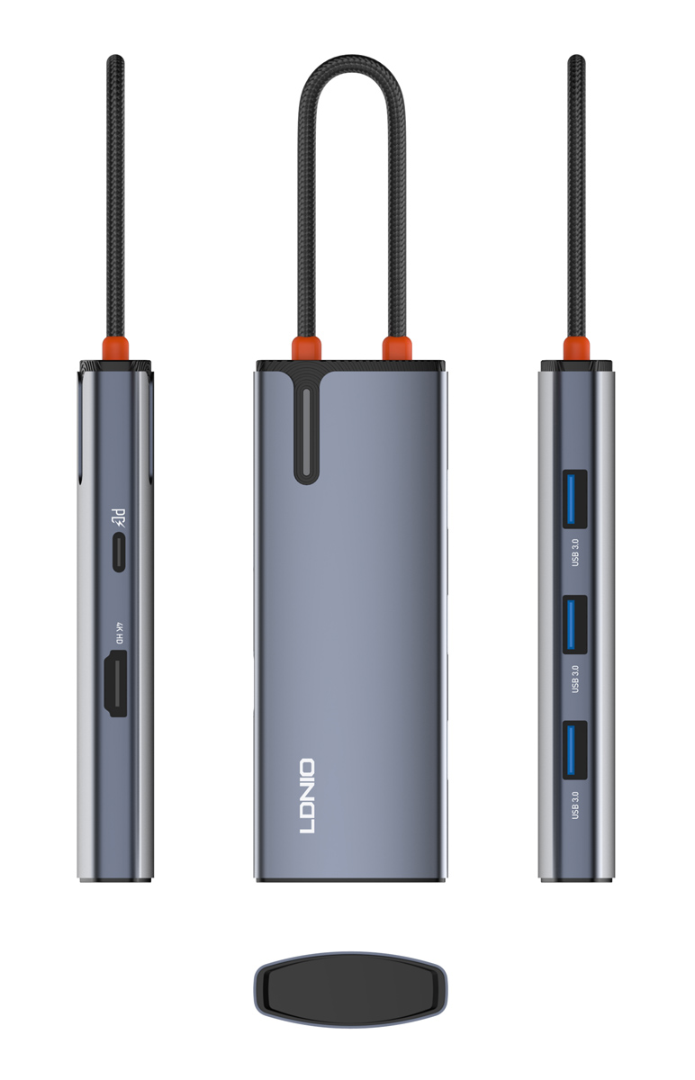 LDNIO docking station DS-15H, 5 θυρών, USB-C σύνδεση, 4K, 100W PD, γκρι 6 LDNIO docking station DS-15H, 5 θυρών, USB-C σύνδεση, 4K, 100W PD, γκρι - Image 4