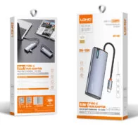 LDNIO docking station DS-15H, 5 θυρών, USB-C σύνδεση, 4K, 100W PD, γκρι 5