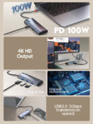 LDNIO docking station DS-15H, 5 θυρών, USB-C σύνδεση, 4K, 100W PD, γκρι 20 LDNIO docking station DS-15H, 5 θυρών, USB-C σύνδεση, 4K, 100W PD, γκρι 6