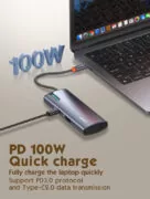 LDNIO docking station DS-15H, 5 θυρών, USB-C σύνδεση, 4K, 100W PD, γκρι 8