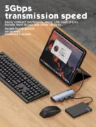 LDNIO docking station DS-15H, 5 θυρών, USB-C σύνδεση, 4K, 100W PD, γκρι 11