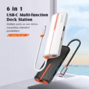 LDNIO docking station DS-26H, 6 θυρών, USB-C σύνδεση, 4K, 100W PD, λευκό 2