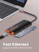 LDNIO USB hub DS-26U με θύρα δικτύου, 6 θυρών, USB-C σύνδεση, 100W PD, λευκό 14 LDNIO USB hub DS-26U με θύρα δικτύου, 6 θυρών, USB-C σύνδεση, 100W PD, λευκό 4