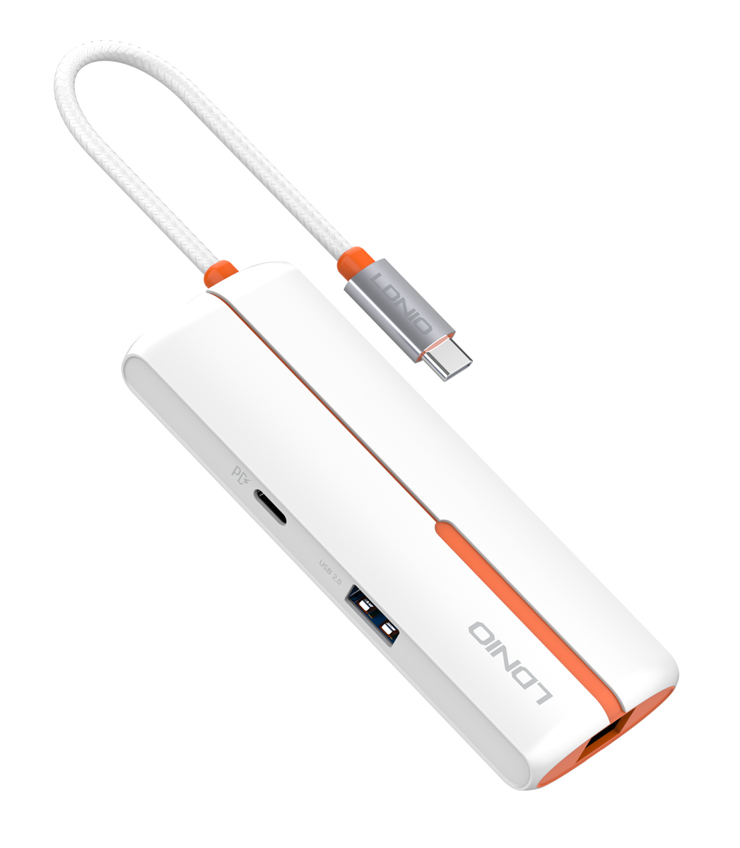 LDNIO USB hub DS-26U με θύρα δικτύου, 6 θυρών, USB-C σύνδεση, 100W PD, λευκό 9 LDNIO USB hub DS-26U με θύρα δικτύου, 6 θυρών, USB-C σύνδεση, 100W PD, λευκό - Image 7