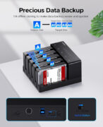 ORICO docking station για 2.5" ή 3.5" SATA HDD/SSD 6558US3-C, 5 θέσεων, 5Gbps, clone function, μαύρο 3