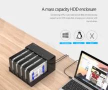 ORICO docking station για 2.5" ή 3.5" SATA HDD/SSD 6558US3-C, 5 θέσεων, 5Gbps, clone function, μαύρο 5