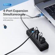 ORICO USB hub PW4U-C3, 4x θυρών, USB 3.0, 5Gbps, USB-C σύνδεση, μαύρο 8 ORICO USB hub PW4U-C3, 4x θυρών, USB 3.0, 5Gbps, USB-C σύνδεση, μαύρο 2