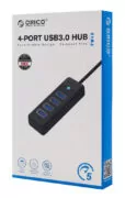 ORICO USB hub PW4U-C3, 4x θυρών, USB 3.0, 5Gbps, USB-C σύνδεση, μαύρο 5