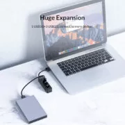 ORICO USB hub TWU32-4A, 4x θυρών, USB 3.0, 5Gbps, USB σύνδεση, έξτρα τροφοδοσία, μαύρο 2