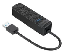 ORICO USB hub TWU32-4A, 4x θυρών, USB 3.0, 5Gbps, USB σύνδεση, έξτρα τροφοδοσία, μαύρο 4