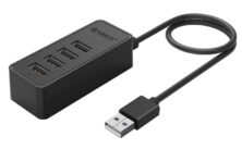 ORICO USB hub W5P-U2, 4x θυρών, USB 2.0, 480Mbps, USB σύνδεση, 1m καλώδιο, μαύρο