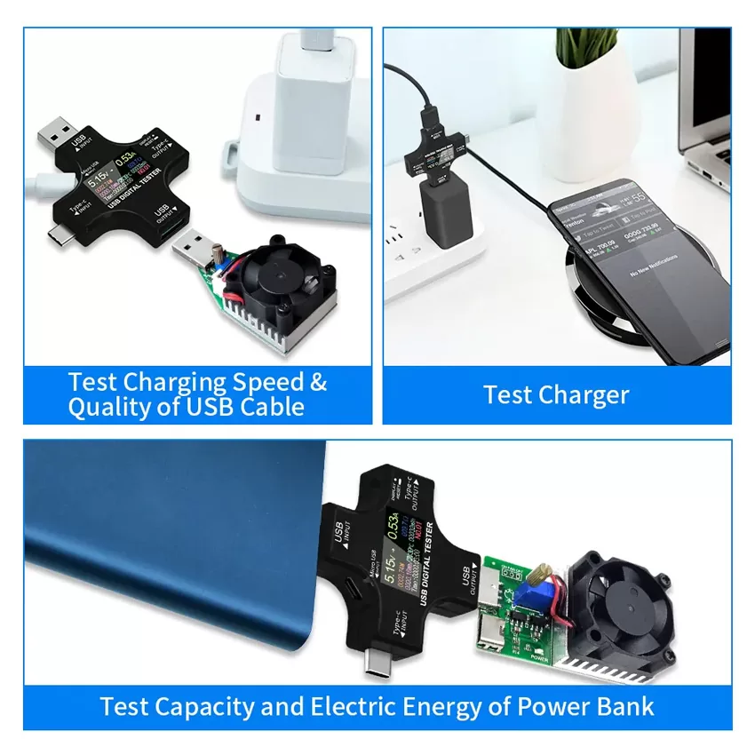 Συσκευή ελέγχου λειτουργίας θύρας USB, Micro USB & USB-C, 3.6-32V, LCD 5 Συσκευή ελέγχου λειτουργίας θύρας USB, Micro USB & USB-C, 3.6-32V, LCD - Image 3