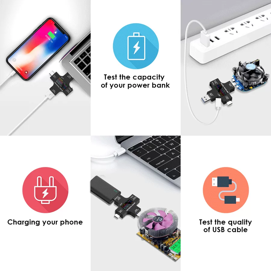 Συσκευή ελέγχου λειτουργίας θύρας USB, Micro USB & USB-C, 3.6-32V, LCD 6 Συσκευή ελέγχου λειτουργίας θύρας USB, Micro USB & USB-C, 3.6-32V, LCD - Image 4
