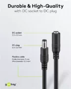 GOOBAY καλώδιο προέκτασης τροφοδοσίας 71400, 5.5x2.1mm, 10m, μαύρο 5