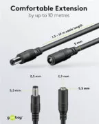 GOOBAY καλώδιο προέκτασης τροφοδοσίας 71401, 5.5x2.5mm, 3m, μαύρο 4
