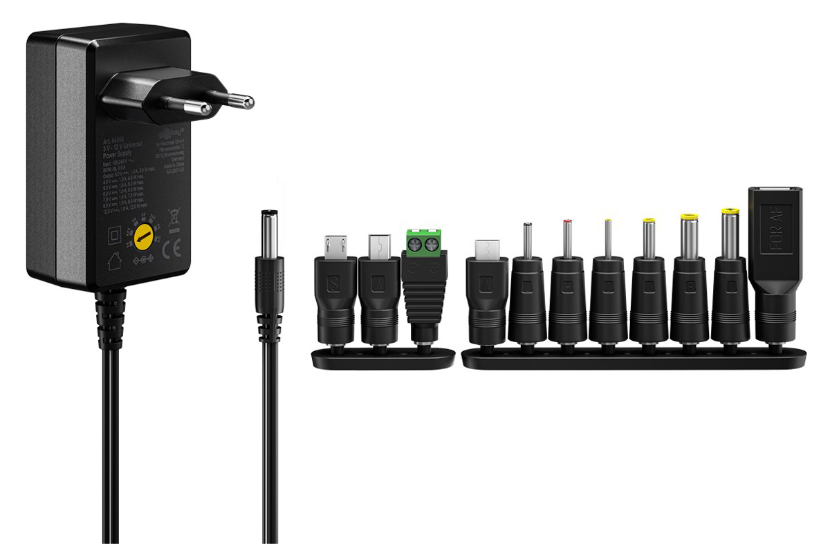 GOOBAY επιτοίχιος φορτιστής 74436, 5V-15V, 36W, 12 tips 4 GOOBAY επιτοίχιος φορτιστής 74436, 5V-15V, 36W, 12 tips - Image 2