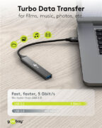GOOBAY USB hub 74456, 4x θυρών, USB 3.2, 5Gbps, USB σύνδεση, γκρι 11 GOOBAY USB hub 74456, 4x θυρών, USB 3.2, 5Gbps, USB σύνδεση, γκρι 2