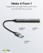 GOOBAY USB hub 74456, 4x θυρών, USB 3.2, 5Gbps, USB σύνδεση, γκρι 12 GOOBAY USB hub 74456, 4x θυρών, USB 3.2, 5Gbps, USB σύνδεση, γκρι 3