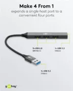 GOOBAY USB hub 74456, 4x θυρών, USB 3.2, 5Gbps, USB σύνδεση, γκρι 12 GOOBAY USB hub 74456, 4x θυρών, USB 3.2, 5Gbps, USB σύνδεση, γκρι 3