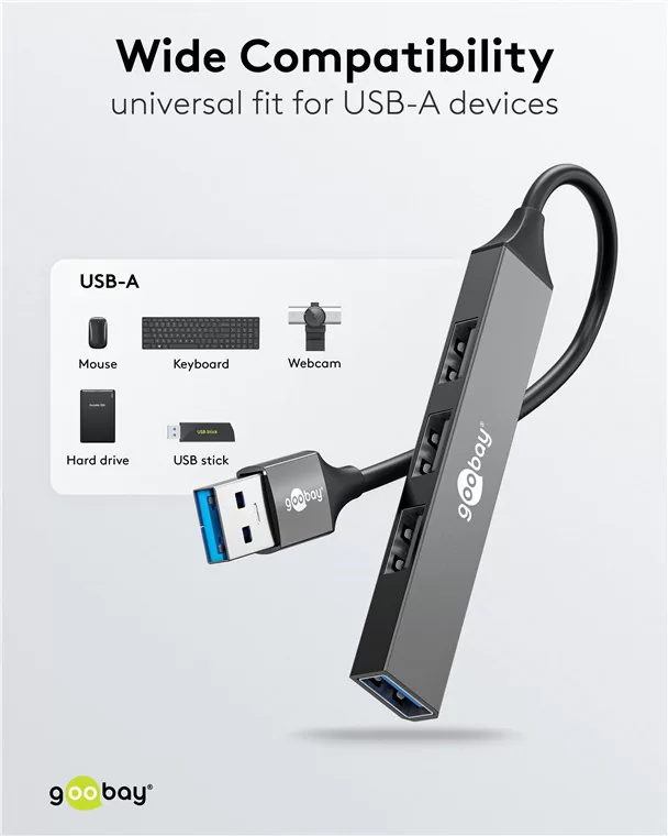 GOOBAY USB hub 74456, 4x θυρών, USB 3.2, 5Gbps, USB σύνδεση, γκρι 6 GOOBAY USB hub 74456, 4x θυρών, USB 3.2, 5Gbps, USB σύνδεση, γκρι - Image 4