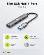 GOOBAY USB hub 74456, 4x θυρών, USB 3.2, 5Gbps, USB σύνδεση, γκρι 14 GOOBAY USB hub 74456, 4x θυρών, USB 3.2, 5Gbps, USB σύνδεση, γκρι 5